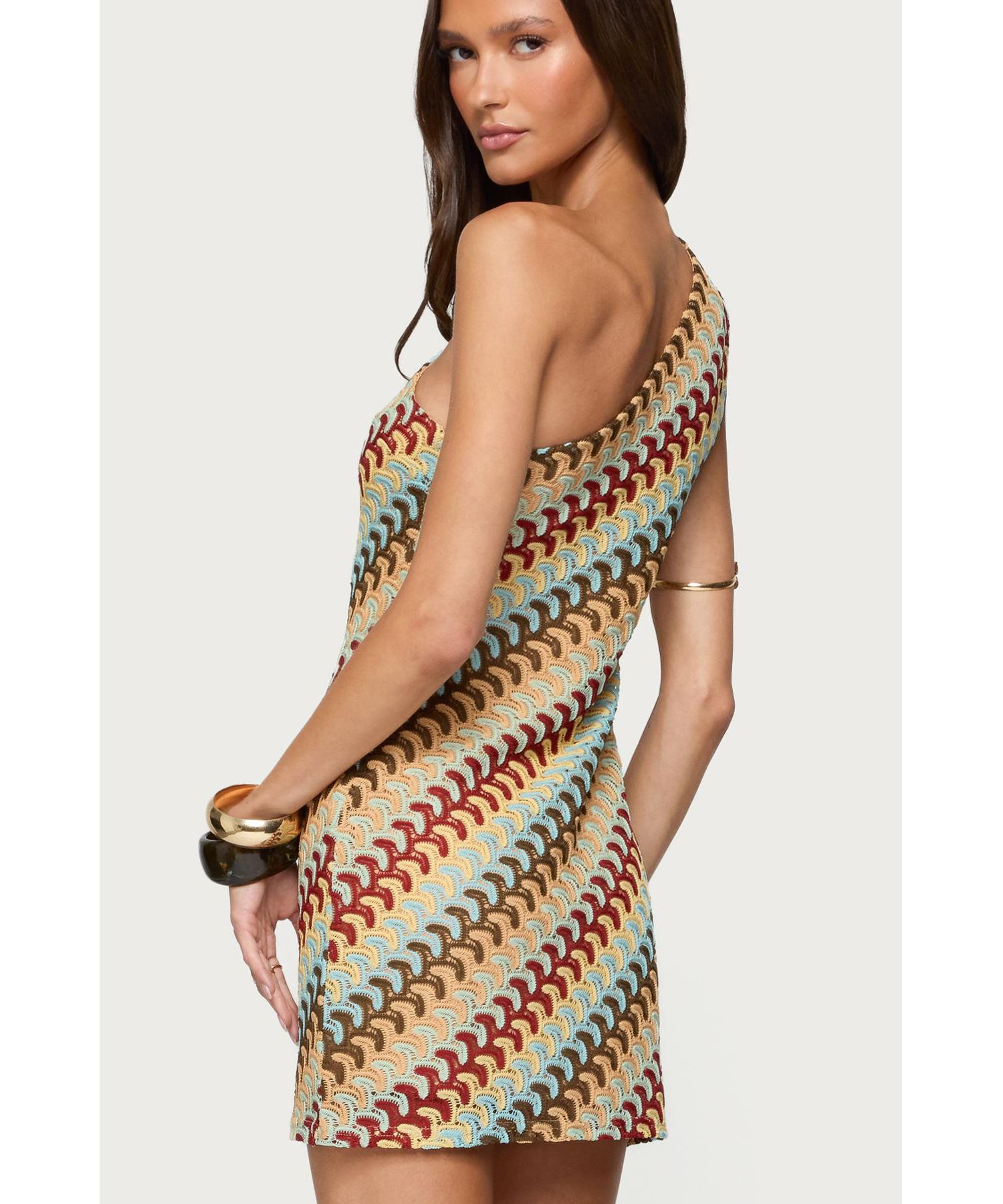 Women's Agua Zigzag One Shoulder Mini Dress