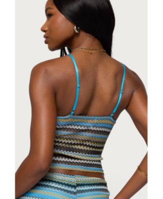 Womens Zigzag Stripe Tank Top