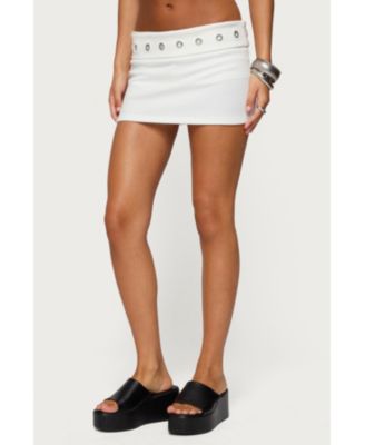 Women's Havana Grommet Ribbed Foldover Mini Skort