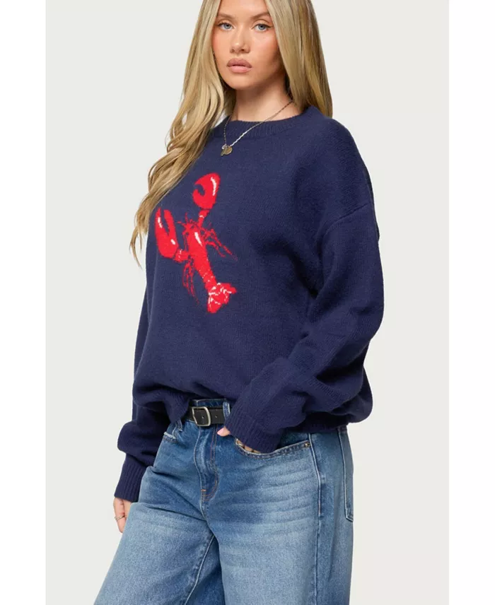 Women's Don'T Be Shellfish Knit Sweater - thumbnail 4