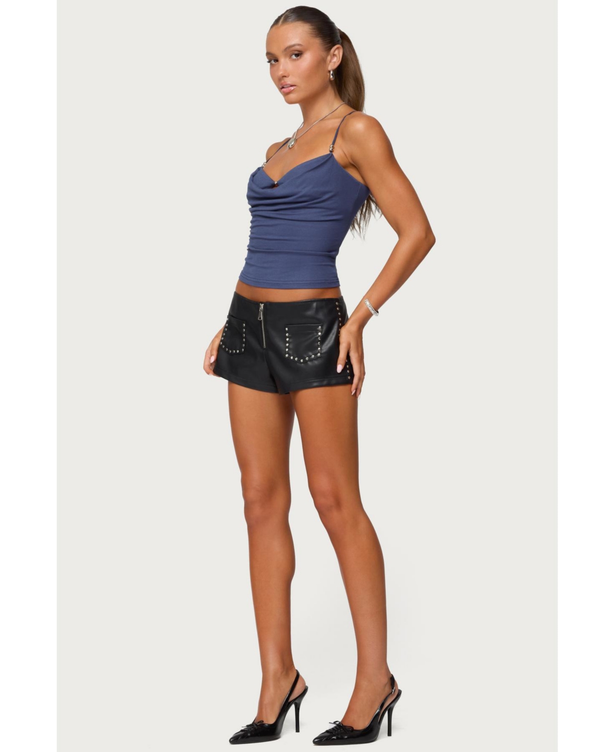 Edikted Women's Layered Bra Cowl Neck Top