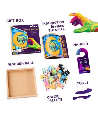 OKTO Air-Dry Clay Little Worlds – Bunny on the Moon — (8.3 x 8.3 in)