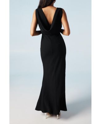 Women's Cowl Back Maxi Bridesmaid Dress