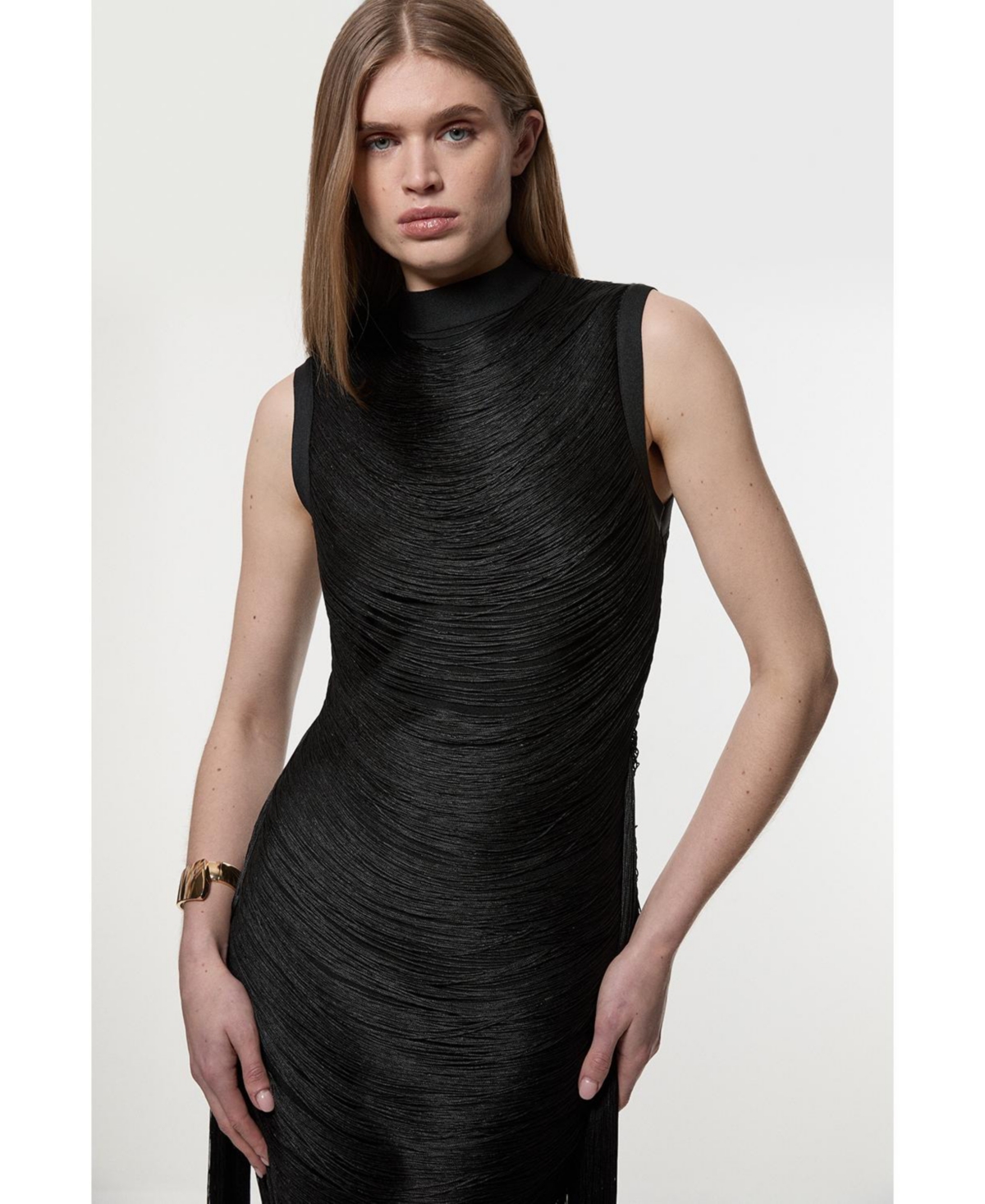 Karen Millen Women's Knit Tassel Mini Dress