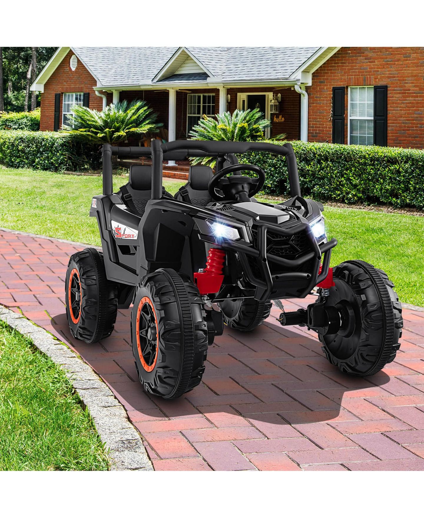 Детская игрушка Costway 24V Kids Ride-On UTV with Remote Control, от 3 лет, цвет: Чёрный — фото 5
