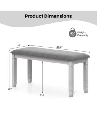 Upholstered Bedroom Bench w/ Padded Seat & Solid Wood Legs for Dining Room