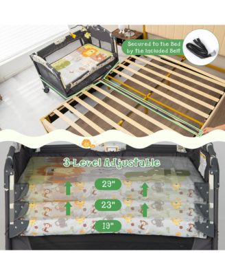 Baby Bedside Sleeper Portable Baby Bassinet 4-in-1 Rolling Bassinet