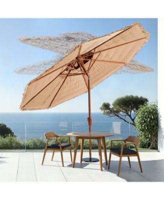 Two Tier Tiki Thatched Patio Umbrella for Pool Garden or Beach Shade