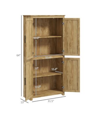 Freestanding Kitchen Storage Cabinet with Adjustable Shelves for Pantry and Kitchen Use