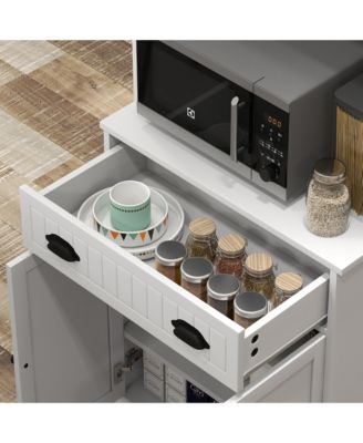 Contemporary Wooden Kitchen Storage Cabinet with Adjustable Shelves for Pantry Storage