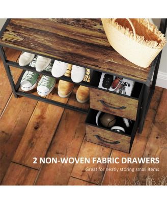 Shoe Storage Cabinet and Hall Tree Combo for Organized Entryway and Shoes