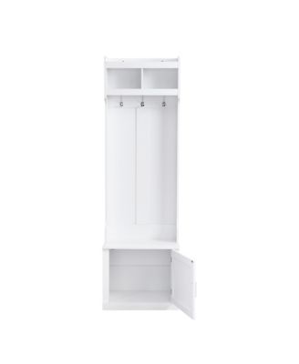 Elegant Hall Tree with Cabinet Coat Rack and Storage Bench