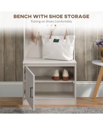 Wooden Shoe Rack Cabinet with Compartments for Entryway or Bedroom