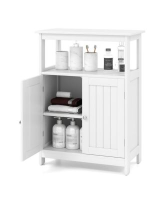 Freestanding Bathroom Floor Cabinet Storage Organizer