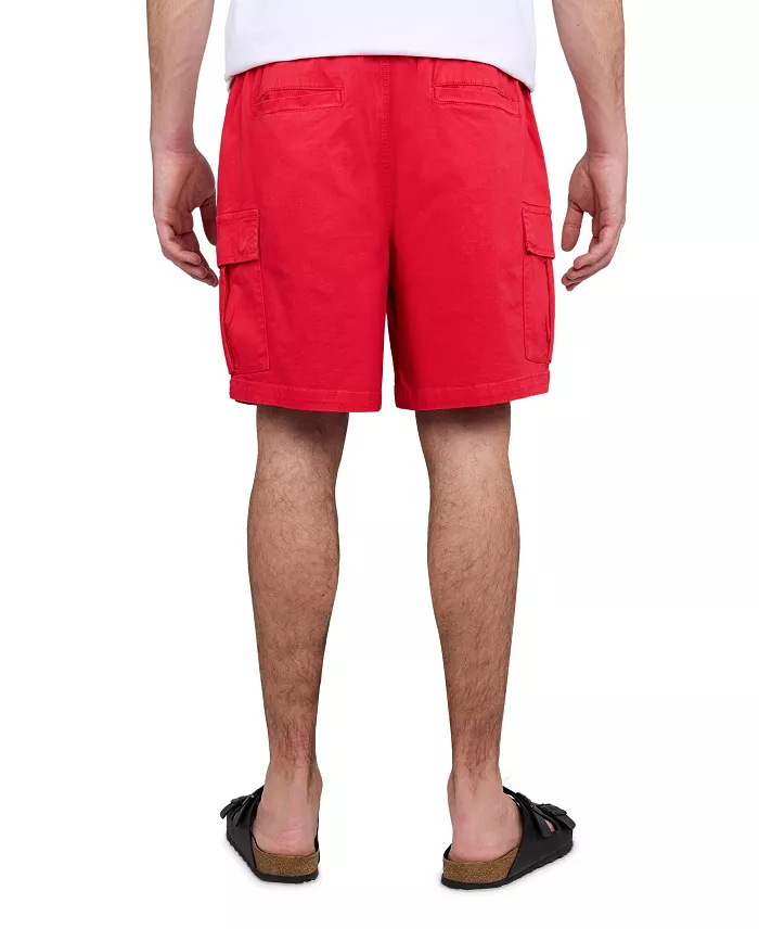 Men's 6 Inches Elastic Pull On Waistband Twill Cargo Shorts - thumbnail 2