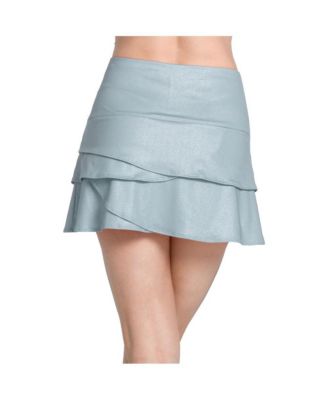 Women's All That Shimmers Scallop Heather Gray Tennis Skirt