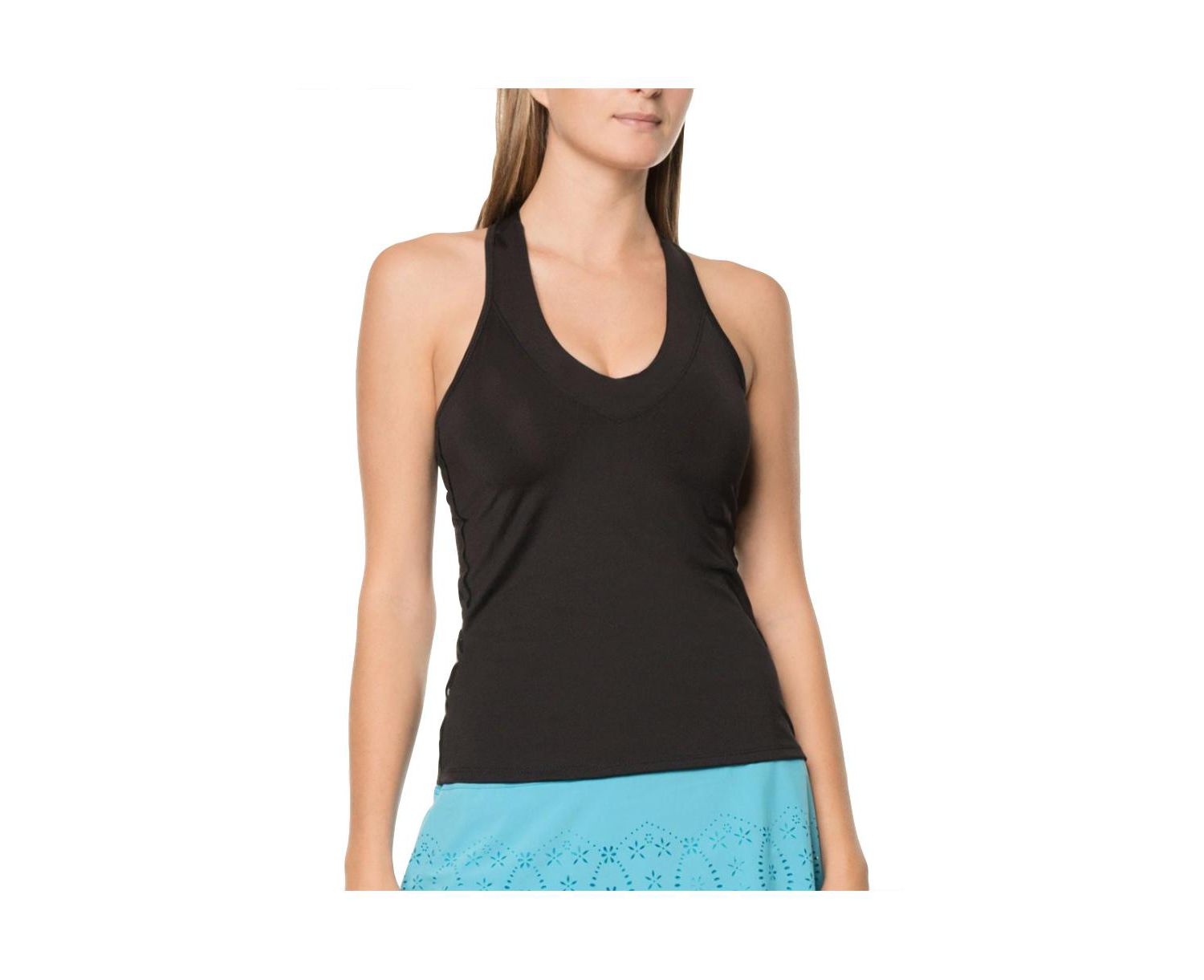 Women's V-Neck with Built-In Bra Tennis Tank