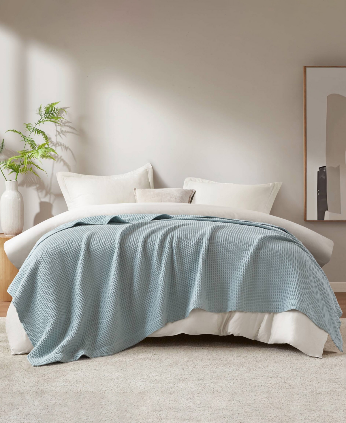 Madison Park Waffle Weave Cotton Blanket