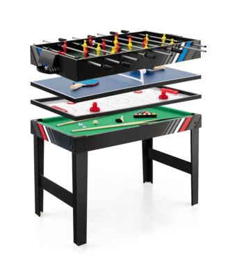 4-in-1 Multi Game Table 49'' Combo Game Set W/Soccer Billiards for Home Play Room