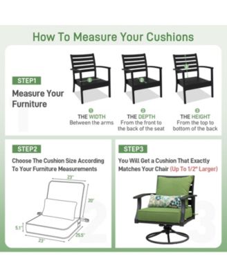 Dining Chair Seat Cushion 23” W x 25.6” D x 5.1” H,cushion for Indoor&Outdoor 23” W x 20” D. (2 Back 2 Seater 2 Pillow )