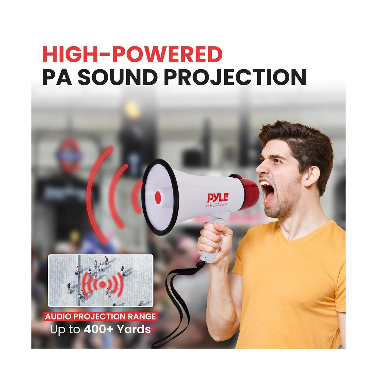 Compact Megaphone Speaker, Battery Operated, Siren Alarm Mode, Volume Control