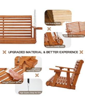 Upgraded 2-3 Person Wooden Porch Swing