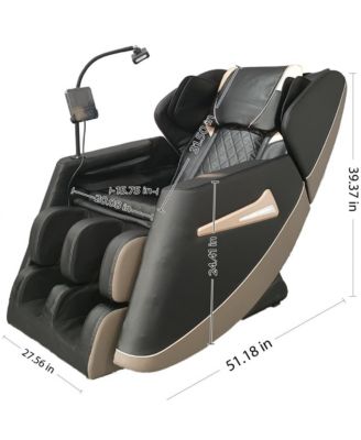 Full Body Massage Chair with Heat & Air Compression, Zero Gravity Recliner with Calf Rollers & Bluetooth