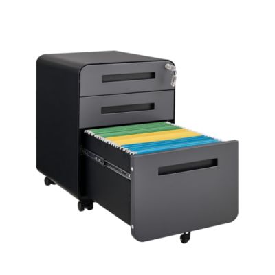 3 Drawer Mobile File Cabinet Under Desk Office Versatile Storage Cabinet for Legal/Letter/A4 Files, 5 Wheel Design Anti-Tilting