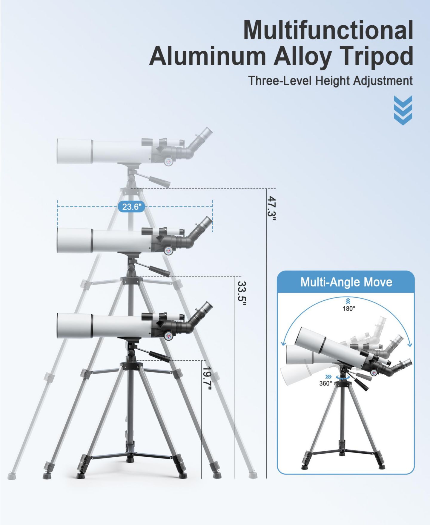Детские игрушки SUGIFT 80mm Refractor Telescope with Phone Adapter Astronomy Science Kit, Ages 8+, цвет: Белый — фото 3