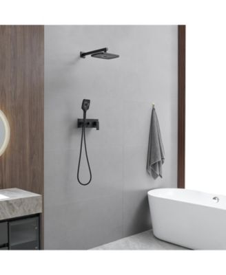 Single Handle 1-Spray System Shower Faucet 2.5 GPM with Adjustable Flow Rate Rainfall Handheld Shower Kit in Chrome