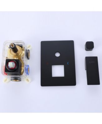 Waterfall Spout Single Handle 3-Spray Square High Pressure Tub and Shower Faucet in (Valve Included