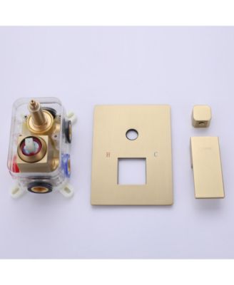 Waterfall Spout Single Handle 3-Spray Square High Pressure Tub and Shower Faucet in (Valve Included