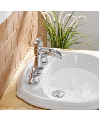 8 in. Waterfall Widespread 2-Handle Bathroom Faucet With Supply Line in Spot Resist Polished Chrome