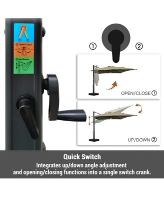 10x13 ft. 360° Rotation Cantilever Patio Umbrella with BaseandBT