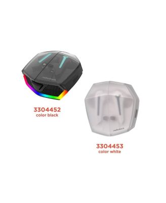 Wireless Gaming Earbuds with Noise Cancelation and RGB LED Lights With 22 Hour Playtime 3304451 White