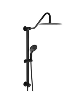 10 Inch Shower System with 5 Function Rain Hand Shower, 26.3" Slide Bar Shower Head Combo, Matte Black