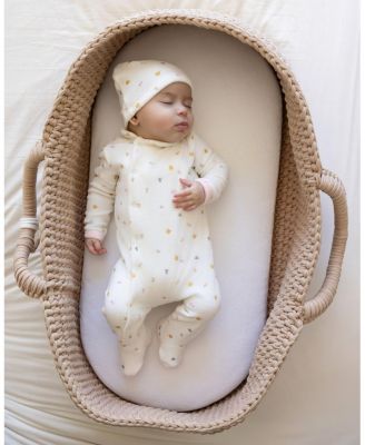 Baby Girls 2 Piece "Lily Of The Valley" Cotton Rich Velour Footie Set