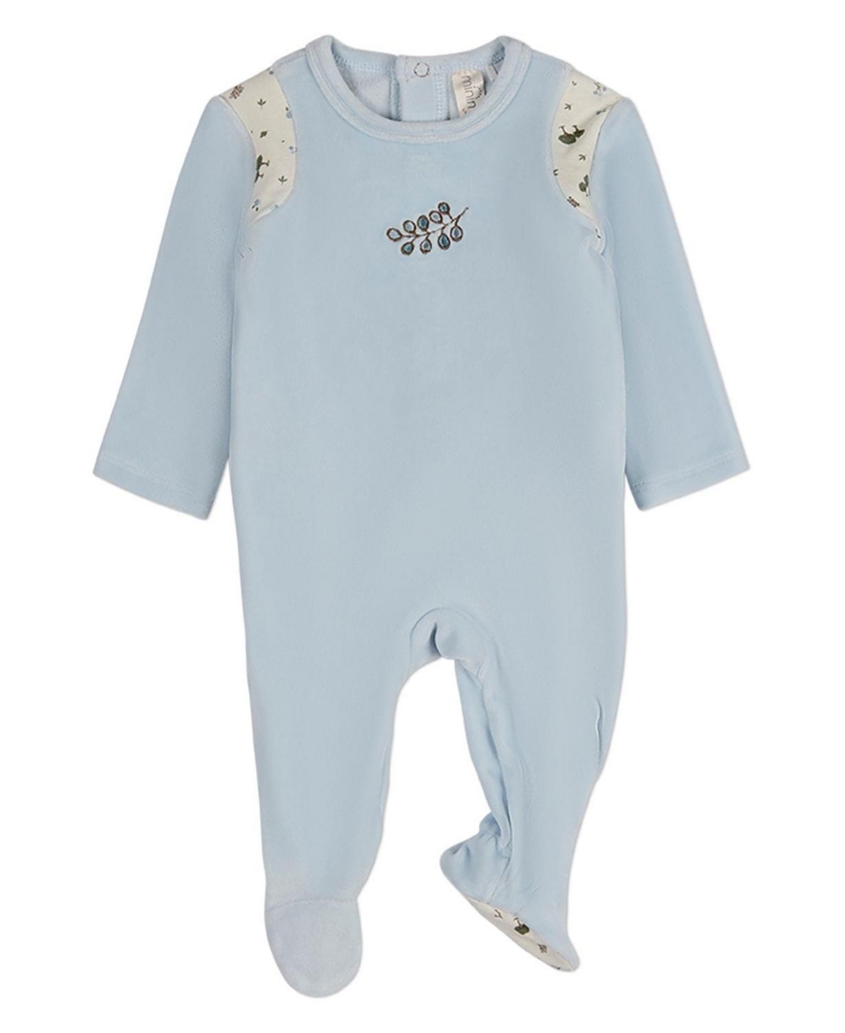 MeMoi Baby Boys "Whimsical Foliage" Velour Footie