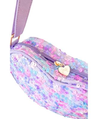 Girls Mermaid Sparkle Heart Purse in Purple