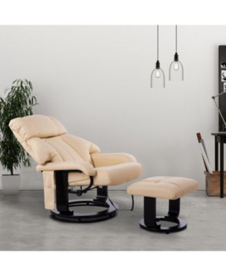 Massage Recliner Chair, Footrest, 360 Swivel Lounger w/ Ottoman,
