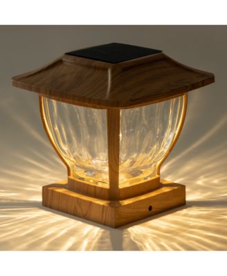 SOLAR WAVE GLASS POST and FENCE CAP & DECK RAILING LIGHTS - 2 LIGHTS