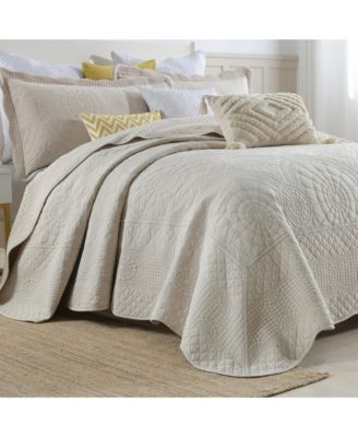 3 PCS 100% Cotton Oversized Bedspread Quilt Set Embroidery TF-Queen