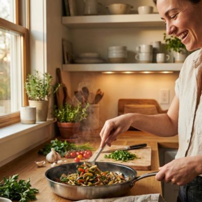 Maestro Nonstick Stainless Steel Frying Pan 9.5" - 5-ply