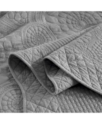 3 PCS 100% Cotton Oversized Bedspread Quilt Set Embroidery TF -King