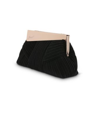 Woman's Millie Signature Frame Mini Pleated Satin Pouch