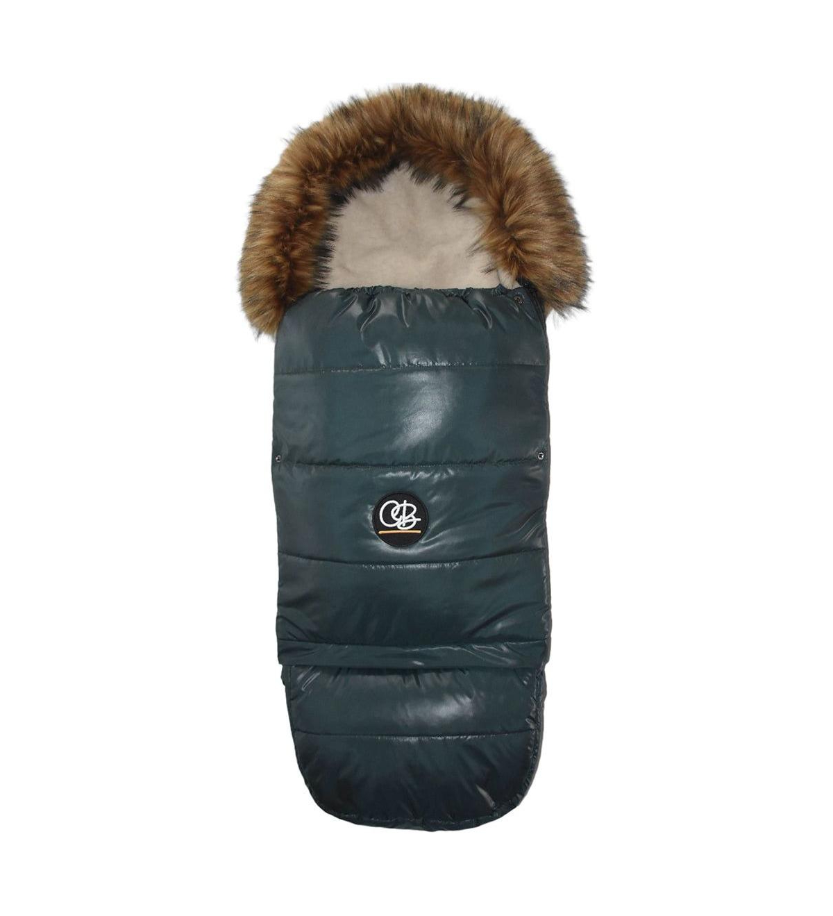 Cover Baby Baby Cover 0-3 Years Organic Premium Beige Wool Adjustable Footmuff in Pastel Hunter Green