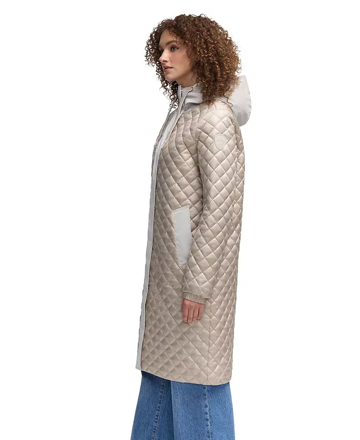 Women’s Peridot Diamond Quilted Longline Shacket - thumbnail 2