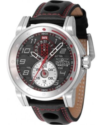 Men's 47533 Invicta Racing Quartz Multifunction Black, Silver, Red Dial Watch