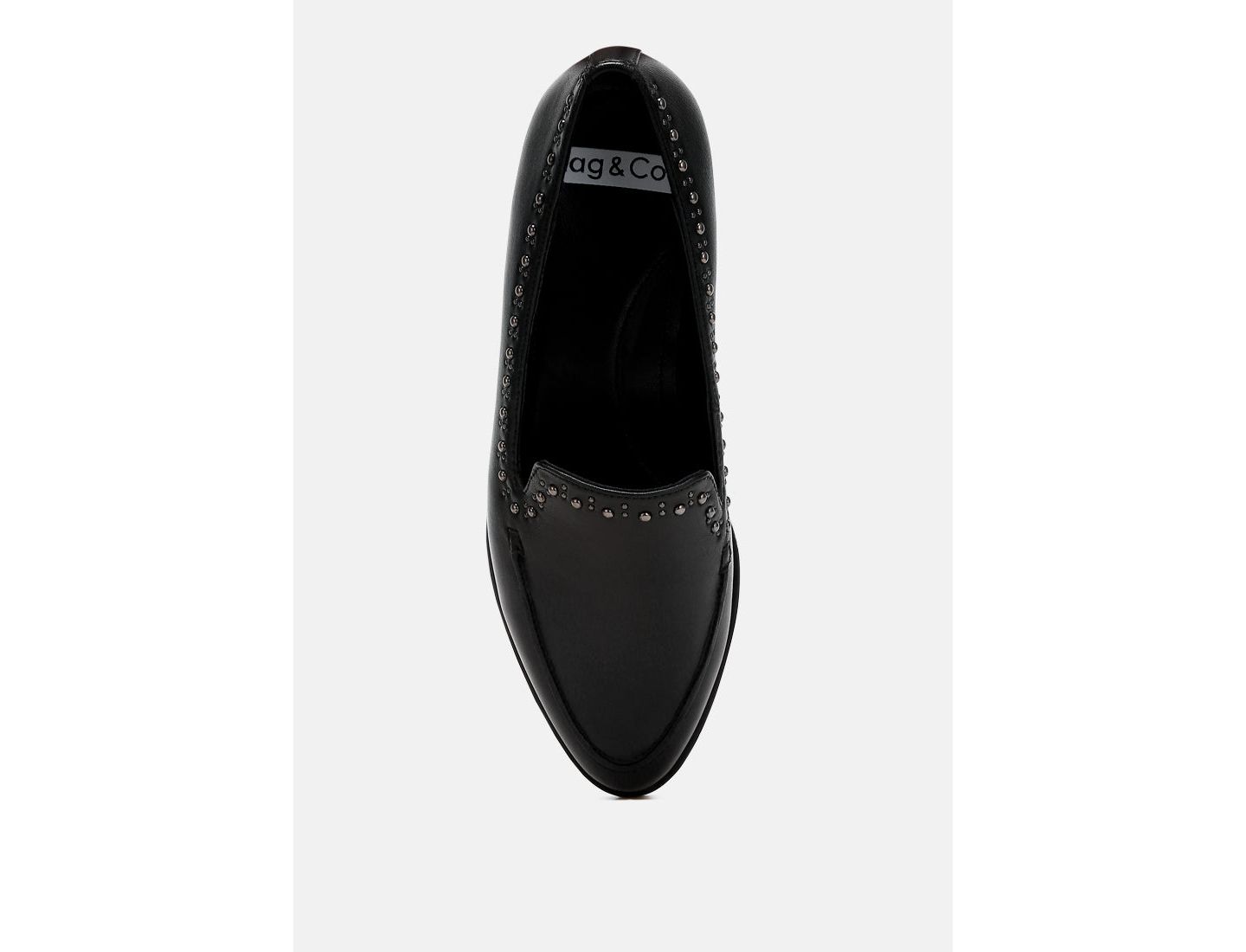 Женские туфли Rag & Co Wolferton Delicate Stud Detail Leather, цвет: Чёрный — фото 4