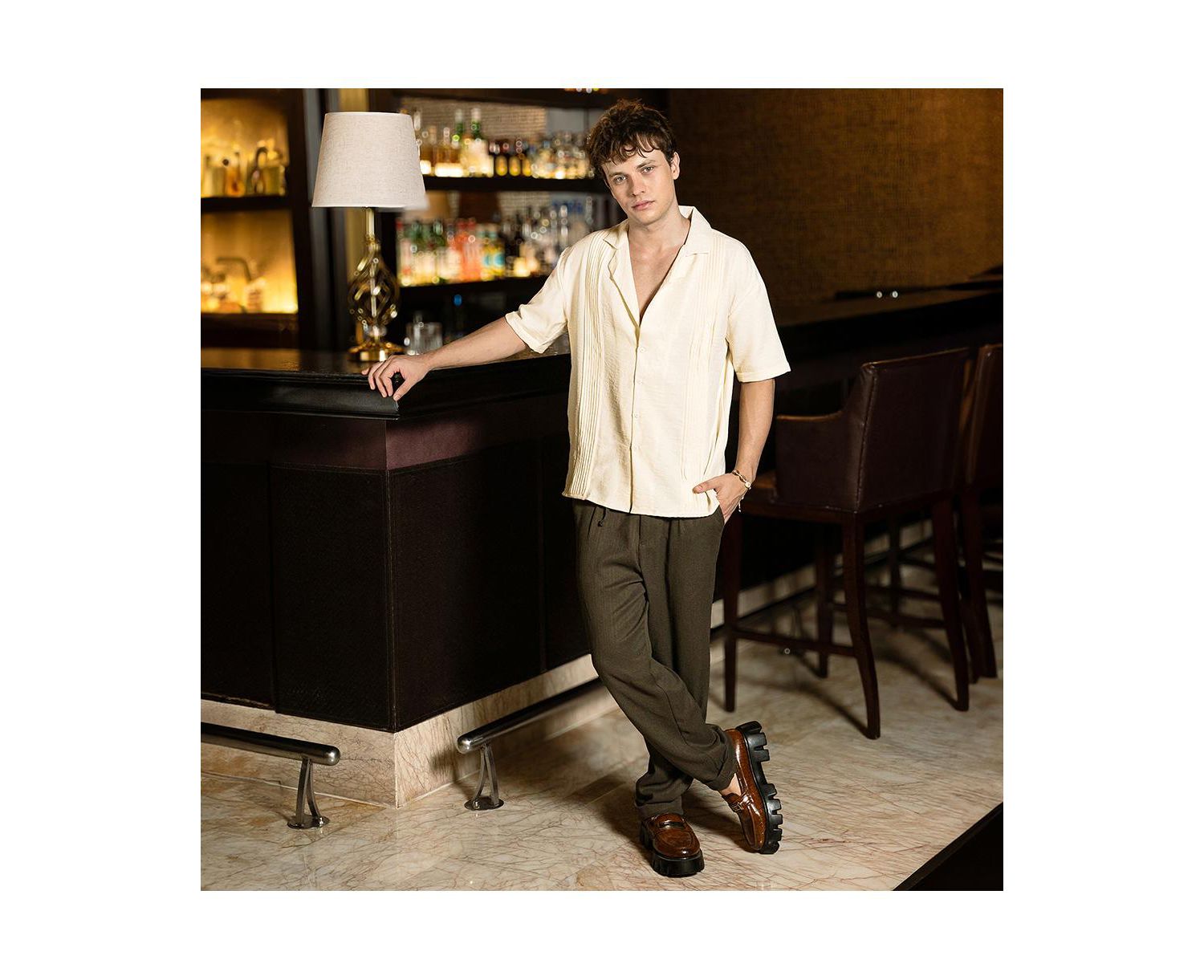 Men's Pleat-Block Oversized Shirt